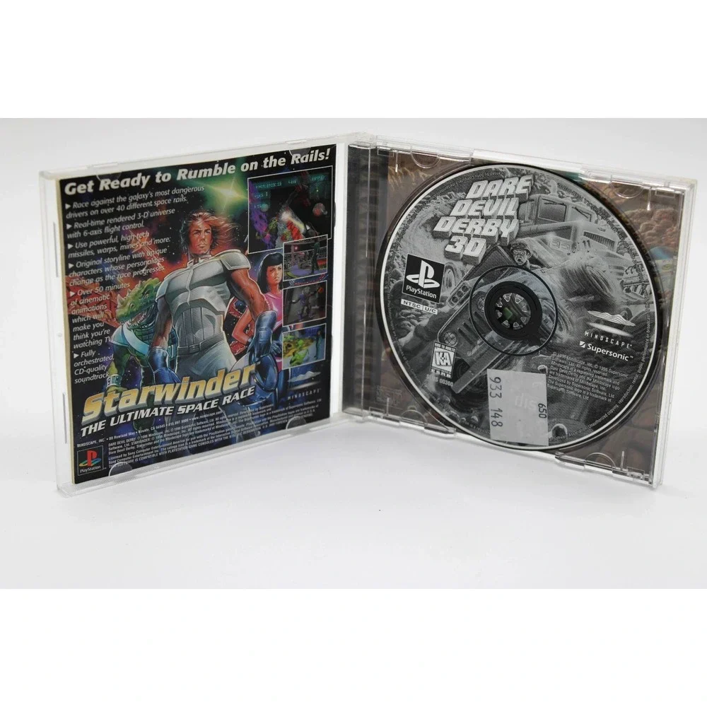 PS1 Dare Devil Derby 3D (Sony PlayStation 1, 1996) Game Manual + Reg Card PSX‎